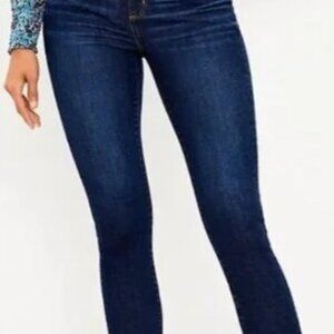 ANN TAYLOR LOFT MODERN SKINNY  DARK WASH MID RISE JEANS ~  SIZE 14/32